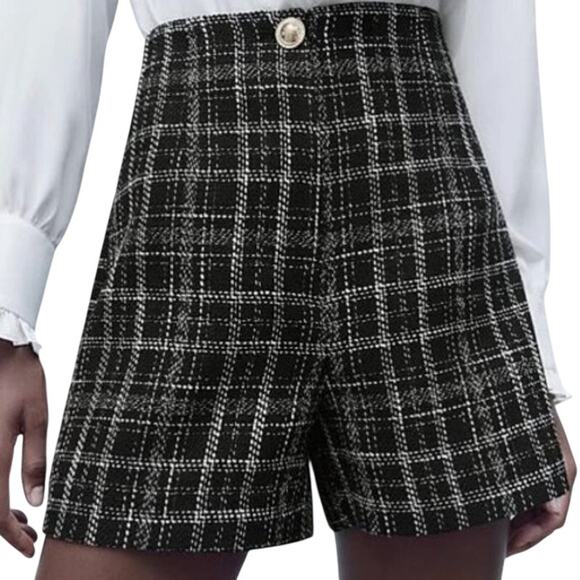 Zara Pants - Zara Tweed High Rise Shorts Medium